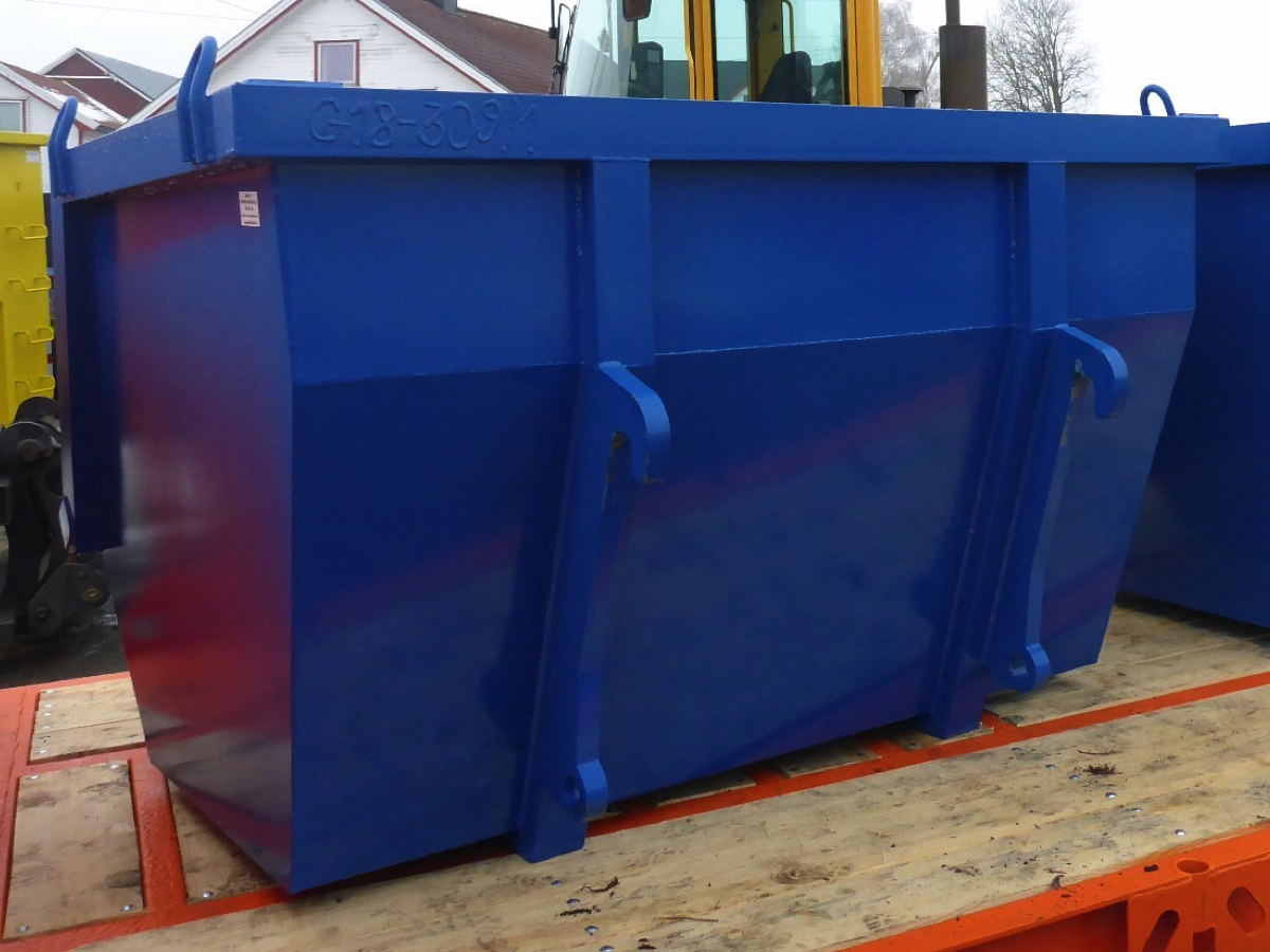 Tippe container med BM fester Redskapsfester og Sveisegrinder Ørmen